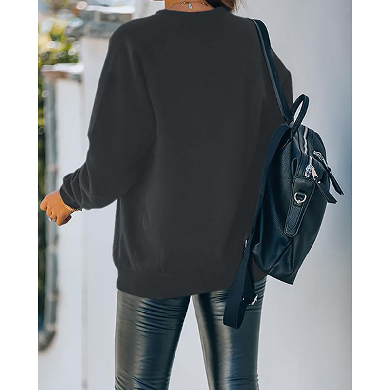 Herbst und Winter Neuer Rundhals Langarmpullover Damen Halloween Bedrucktes Oberteil_voghion.com