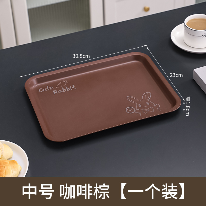bandeja de plástico rectangular doméstica de cocina bandeja de té de refresco de frutas bandeja de té de almacenamiento simple anti-caída bandeja de barbacoa anti-sucia