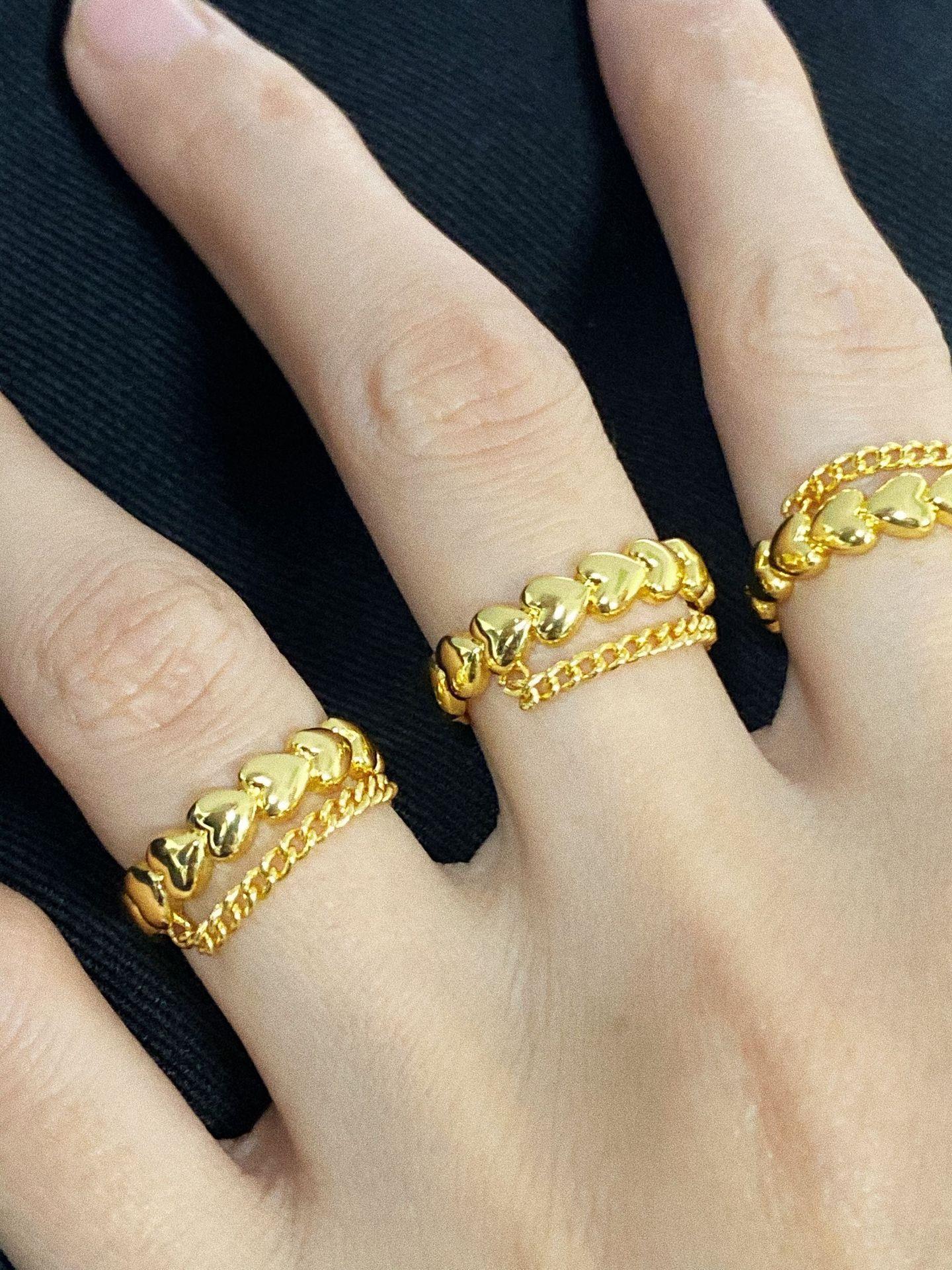 Simple Style Heart Shape Copper Plating Rings 1 Piece