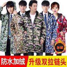 劳保加绒工作服定制蓝大褂中长款长袖耐脏防水加厚罩衣套装防水女