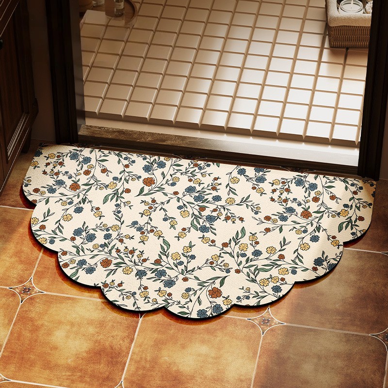 Flor de viento americano alfombra de suelo de baño doméstico puerta de baño alfombra de secado rápido de alta calidad alfombra antideslizante de barro de diatomeas