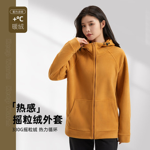 Polar Fleece Jacket Hooded Sweatshirt Casual Thickeneded Cardigan for Men and Women Fleece-Lined Warm 2025 New Autumn and Winter Tops