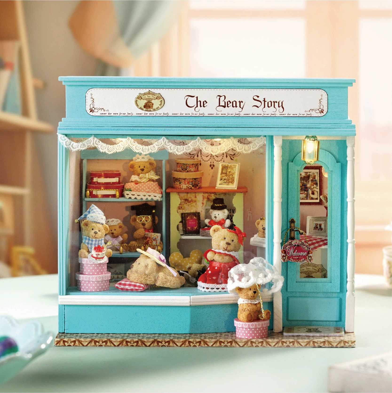 Three dimensional realistic brainteaser, DIY, handicrafts, with little bears, in 3d format