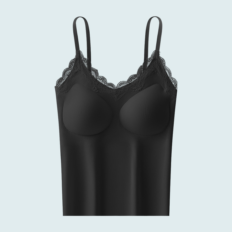 Eslinga de espalda hermosa de encaje sin costuras de seda de hielo