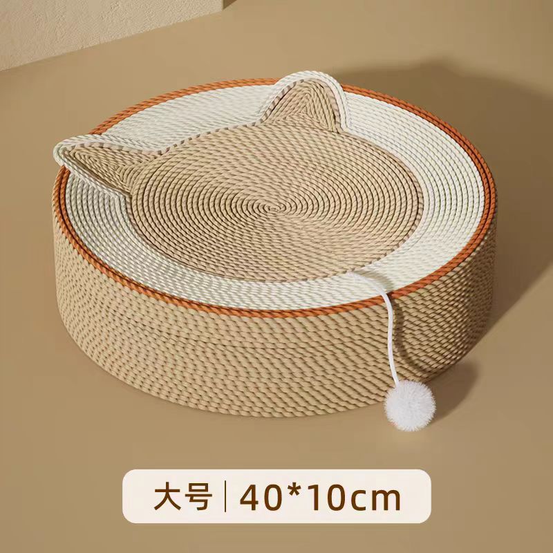 Sisal gato rascarse integrado tablero de arena para gatos resistente al desgaste anti-chip garra de gato resistente a los arañazos placa cuenca gato rascarse tablero oval gato pulido garra