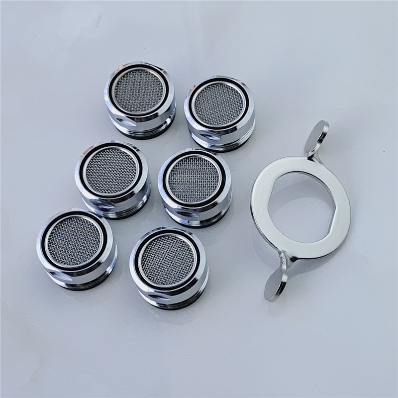 brass texture of material water tap Bubbler Filter Gas nozzle Aerator Water-saving devices 6 installed]