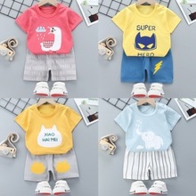 children girl summer set baby clothes boy t-shirt pants kids