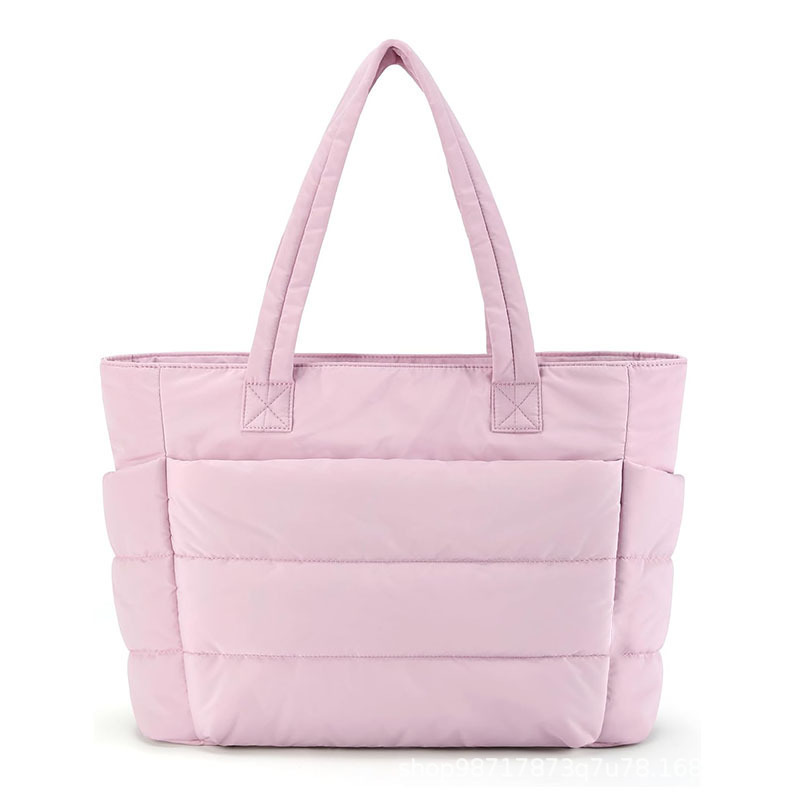 Explosive in stock Women's Pleated Cotton Handbag Lightweight Fluffy Handbag Suitable for Travel Work Beach Gym