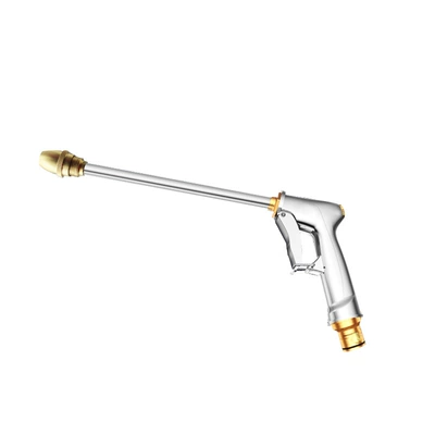 Telescopic water pipe suit high pressure car wash water gun suit household hose nozzle strong brush car machine watering flower suit (High pressure car wash water gun) - alloy-single-handle-long-handle-water-gun