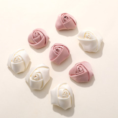 韓版甜美小號緞面絲帶玫瑰花DIY飾品服裝材料手工製作材料批發