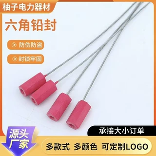定制抽紧式一次性钢丝铅封ABS铅封集装箱封条激光印字六角钢丝封