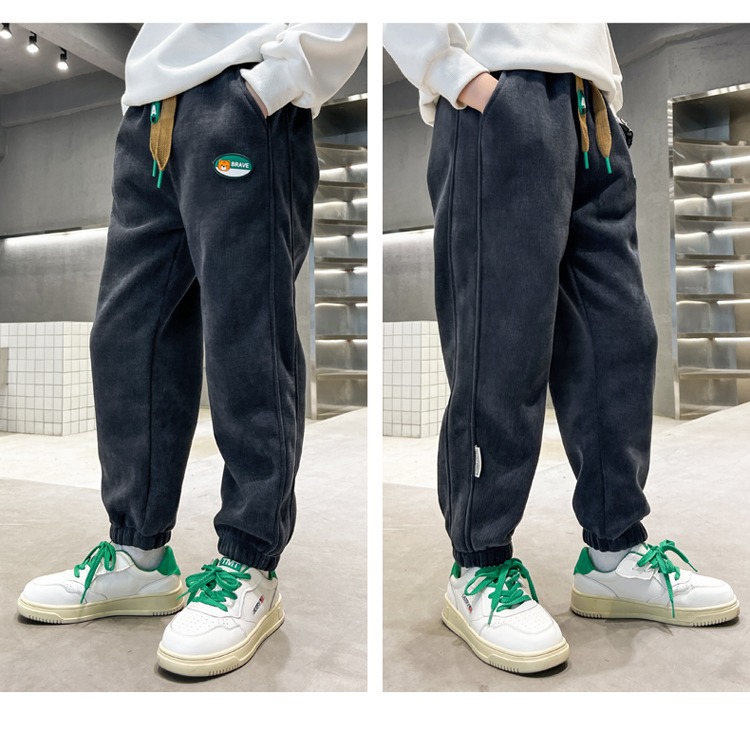 Boys Autumn Corduroy Jogger Pants Casual Sweatpants For Kids_voghion.com