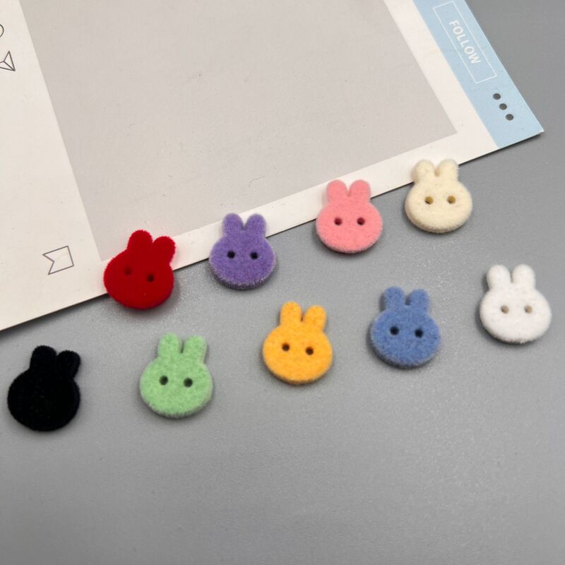 High-End Spray-Painted Non-Fading Double-Eye Rabbit Ear Flocked Buttons for Autumn and Winter Children's and Women's Knitwear Versatile Buttons