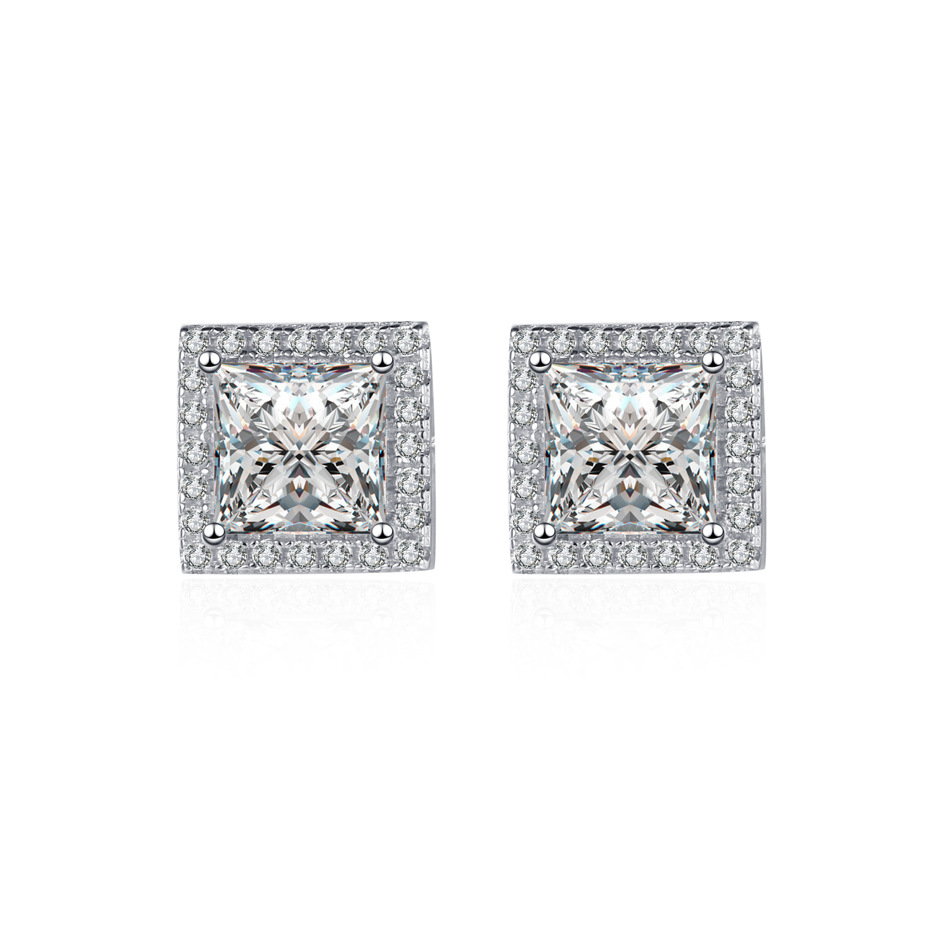 D Colour Moissanite Hoop Earrings In Sterling Silver Four Prong_voghion.com