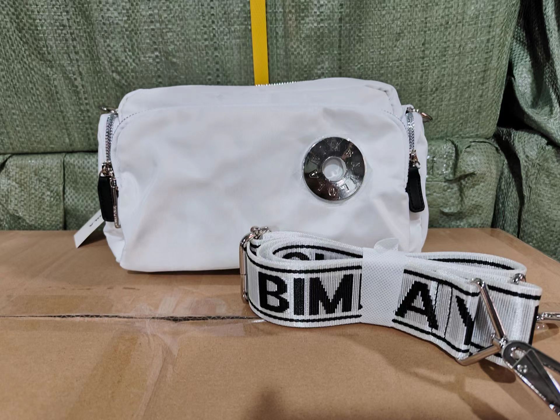 El Comercio exterior español Bemba bolsa BIMBA Y LOLA tela de nylon color sólido de las mujeres bolsa de hombro bolsa de mensajero del hombro