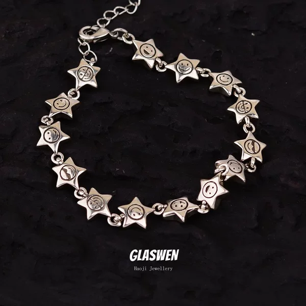 Ins Style Five-Pointed Star Smiley Face High-End Bracelet Female Stylish Simple Niche Fashion Hip-Hop Versatile Accessories