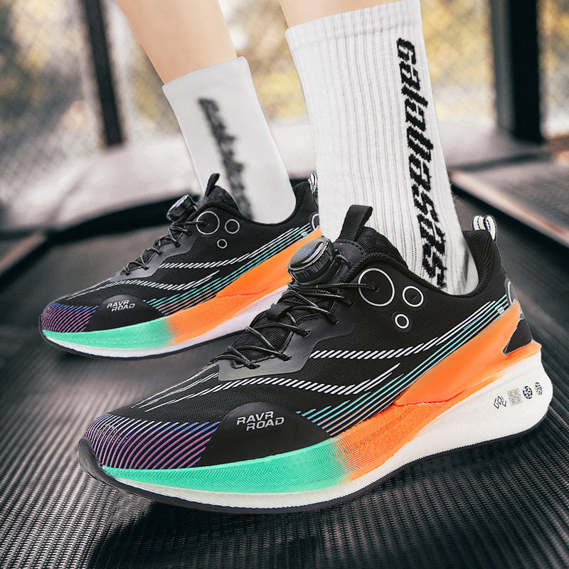 Nuevo conejo rojo 8pro botón giratorio zapatos de carrera para hombres de verano estudiantes deportivos profesionales almohadilla de carbono zapatos de carrera