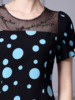 Mesh patchwork polka dot wrap buttocks fishtail skirt for summer