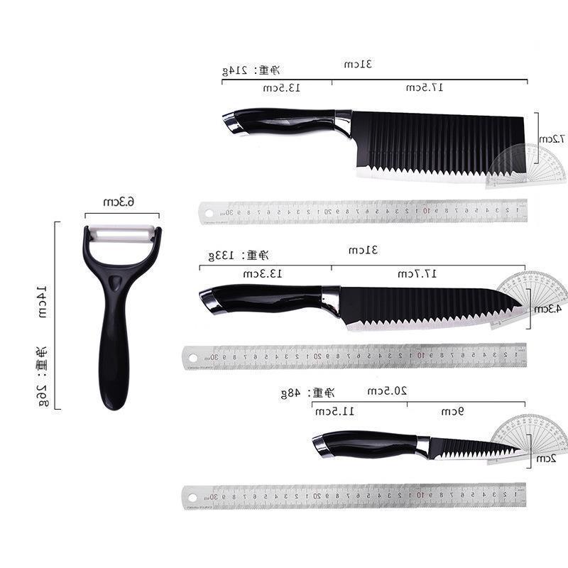 Inventario de acero inoxidable 4 piezas de regalo cuchillo de colza roja de red utensilios de cocina combinación de cuchillo negro cuchillo de atadura