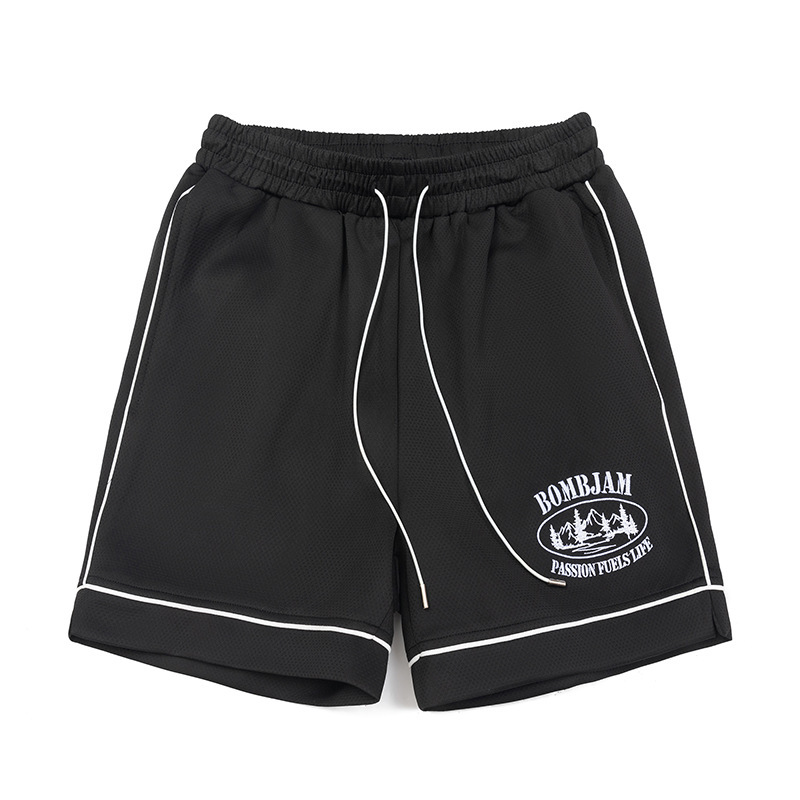 Qihong Clothing Store American Retro Trendy Design Embroidered Letter Sports Casual Summer Niche Personality Niche Men's and Women's Shorts