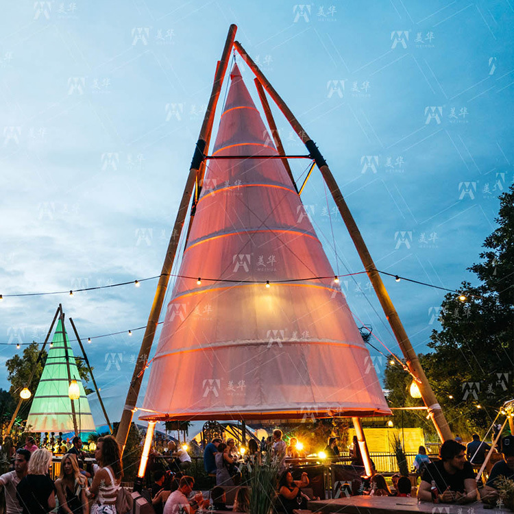 Linterna de bambú tienda de bambú cono tienda de jaula colgante al aire libre fiesta camping party tent hotel