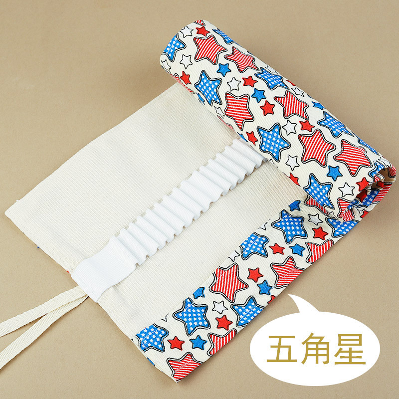 Weizhuang lienzo cortina de la pluma de 72 hoyos de gran capacidad lindo gato de dibujos animados hombres y mujeres lápiz caso lienzo boceto color plomo pintura bolsa de papelería