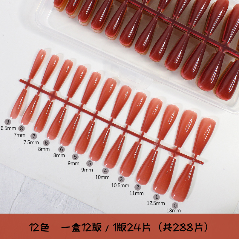 Nuevo 288 unidades en caja de esmalte de uñas tabletas hielo transparente Ballet uñas falsas uñas tabletas pasta completa productos terminados al por mayor