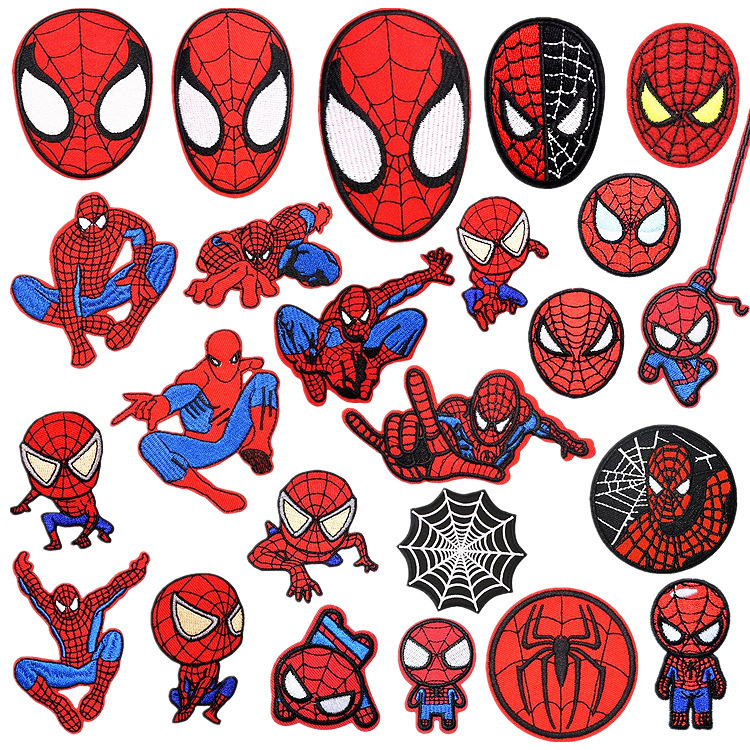 Amazon Spider-Man embroidery cloth stickers computer embroidery Zhang Zi spider web Patch clothing decoration embroidery label Amazon Spider-Man embroidery cloth stickers computer embroidery Zhang Zi spider web Patch clothing decoration embroidery label