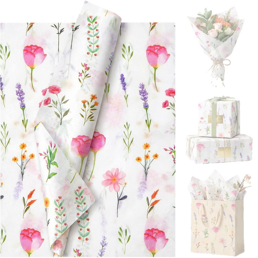 Spot engrosamiento pequeño papel de Sydney floral viento ins papel de regalo impresión impresión papel de copia papel de seda de color