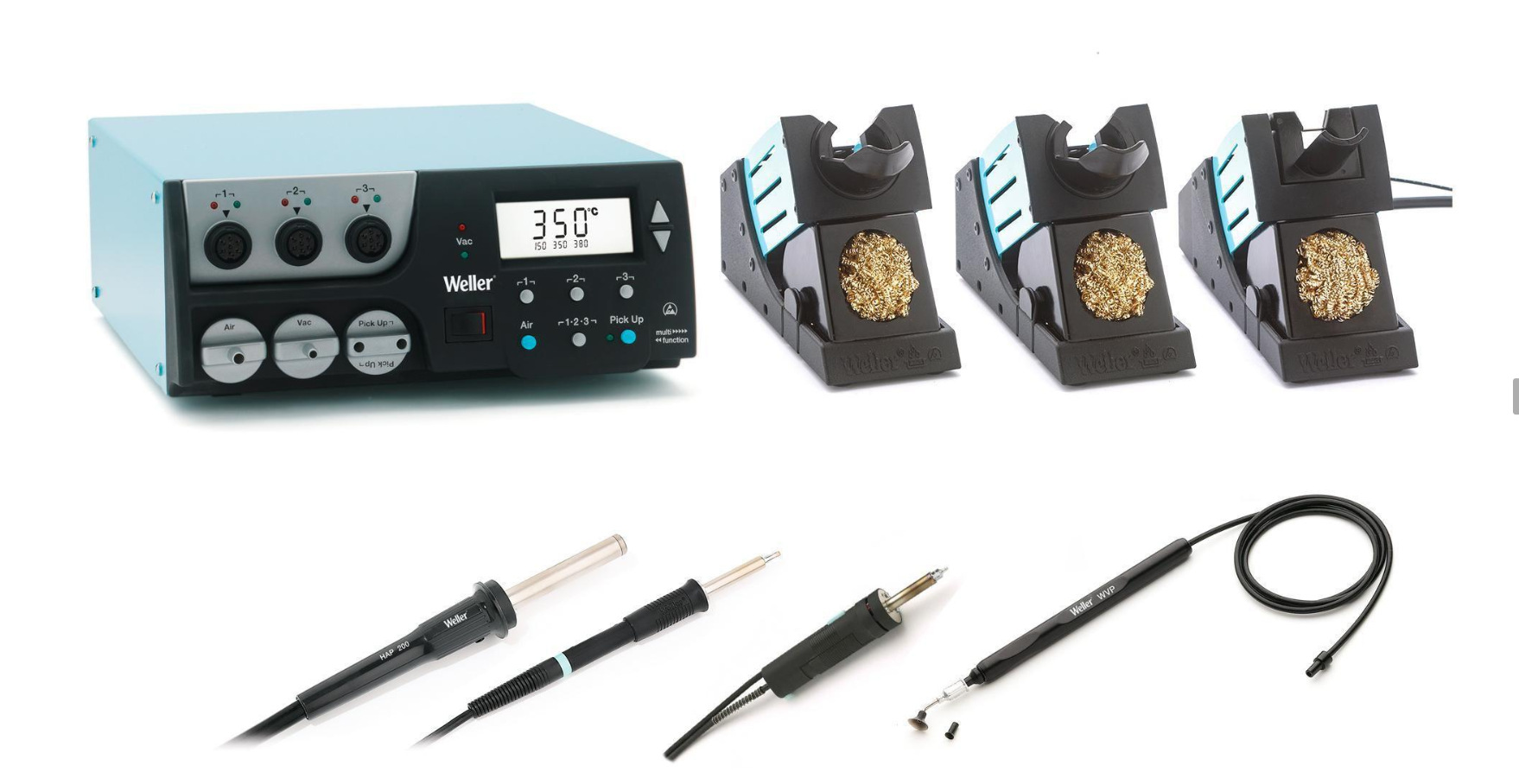 Weller威乐WR3000M综合返修台配弯头直头吸锡热风枪真空吸锡笔
