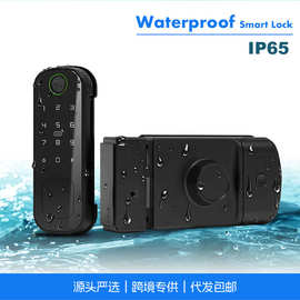 新款智能牛头锁 铝合金户外防水通通涂鸦庭院铁门楼宇门禁智能锁