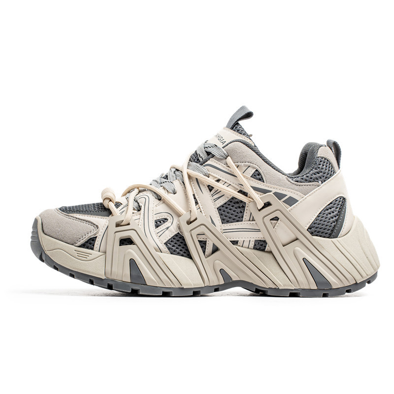 2025 nuevo estilo Four Seasons Sports Malla Casual Zapatos de hombre de suela gruesa Zapatos deportivos de estilo Harajuku para jóvenes al aire libre