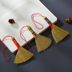 Mid-Autumn Festival Baby Sweep Bedside Broom Infant Sleep Prayer Broom Hanger Hand-woven Gold Broom Tassel