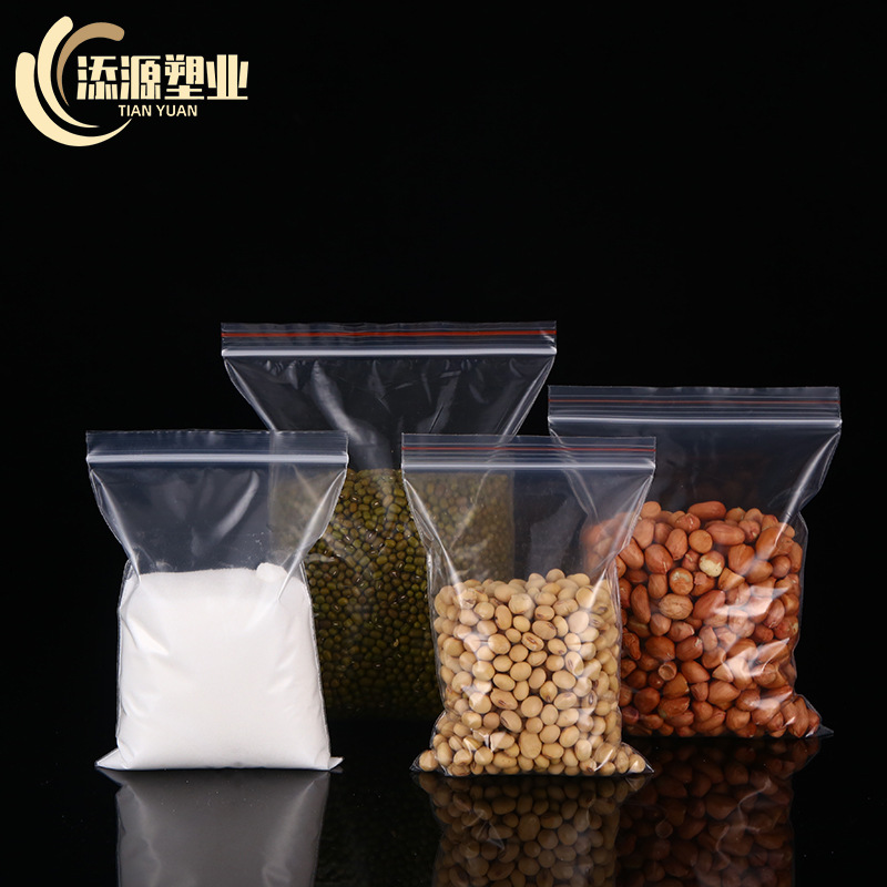 Transparent Pe Ziplock Bag Wholesale Food Bag Sealed Small Disposable Plastic Sealing Bag Packaging Bag Packaging