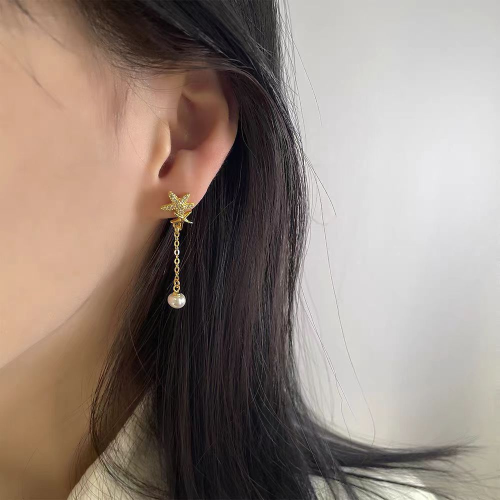 골드 불가사리 귀걸이(쌍) R4633A