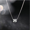 Advanced design necklace, Korean style, four-leaf clover, 2023 collection, light luxury style, trend of season