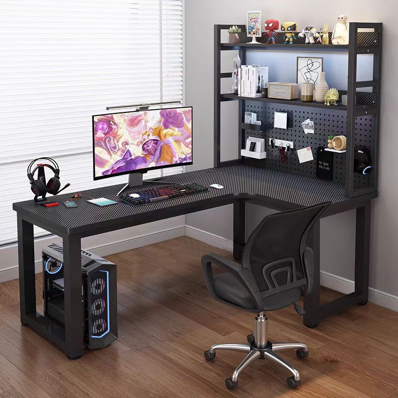 New L-Shaped Corner Computer Desk Large Desktop Home All-In-One Simple Curved Gaming Table and Chair Set Double Table Set