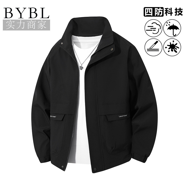 厂家直销男士夹克潮牌机车服冲锋衣外套休闲百搭春秋季口袋上衣男|undefined