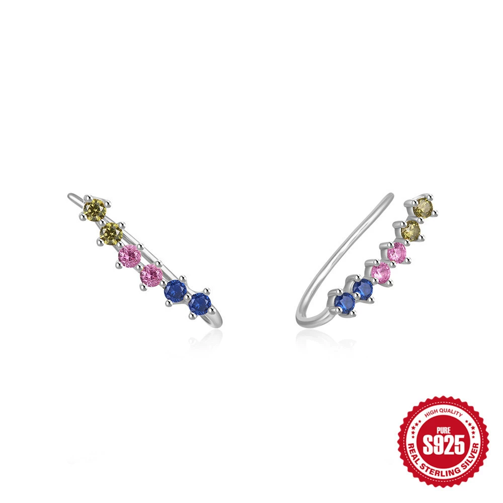 Серьги, клипсы, образец серебра 925, европейский стиль
