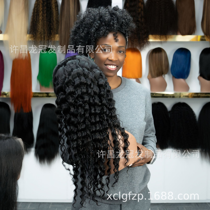 5x 5 front lace real human hair Deep Wave Xuchang wig factory! Support one proofing