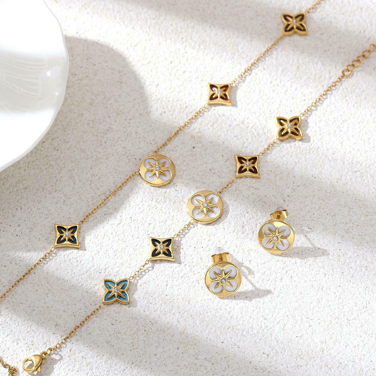 Taina set de joyería de acero inoxidable estrella de moda personalidad collar de cadena de clavícula ligero lujo nicho no desvanecerse