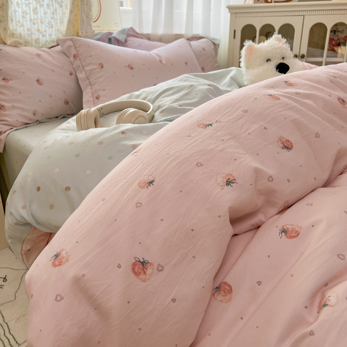 Fresh and Simple Washed Cotton Bedding Four-Piece Set 2025 New Style Duvet Cover Pure Cotton Dormitory Single Three-Piece Set