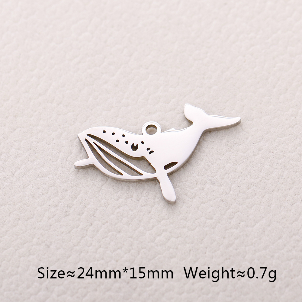 6g Weight Pendant Jewelry Making Type 13*13mm Jewelry Making Size DIY Jewelry Accessories Classification 5 PCS/Package Quantity 304 Stainless Steel Material Fish Tail, Whale Pattern Polished Finish Plating Design Cute, Simple Style Style 5 PCS/Package 13*13mm 304 Stainless Steel Fish Tail Whale Polished Pendant 8