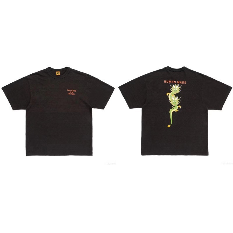 日本アメリカのトレンディなブランドヒューマンドラゴン年限定半袖メンズカップル夏の漫画動物 Tシャツ純綿トップ|undefined