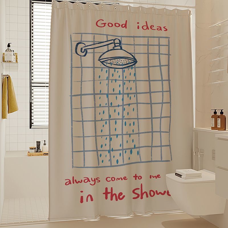 Shower Bathroom Shower Curtain Waterproof Cloth Bathroom Bathroom Bath Shower Mildew-Proof Quick-Drying Curtain Partition Curtain