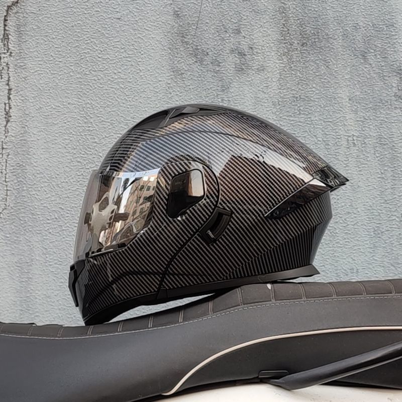 Motocicleta con doble espejo, casco para hombres y mujeres, casco para motocicletas, cuatro estaciones, cola de locomotora, casco Bluetooth, nuevo estándar nacional