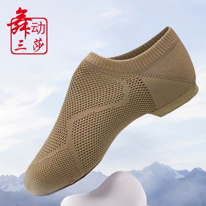 Sansha Jazz Dance Shoes Soft Sole Lace-Free Modern Dance Ballet Teacher Shoes Fly Woven Mesh Dance Shoes Practice Shoes