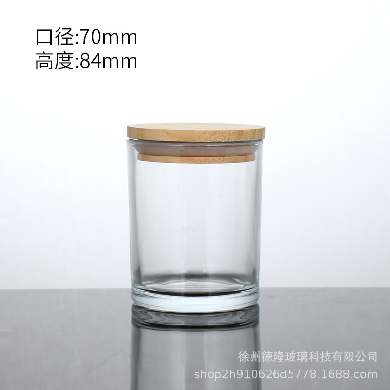 Vaso de vidrio transparente de alta gama taza de cera de incienso taza de incienso casero taza de alto nivel botella desnuda taza de vela gruesa