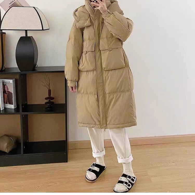 中长款过膝羽绒服女2025年冬季新款韩版宽松连帽休闲加厚抗冻保暖|undefined
