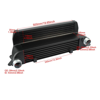Suitable for BMW E60 E 61 525D 530D 535D 635D intake air intercooling radiator cooler (car radiator) - black